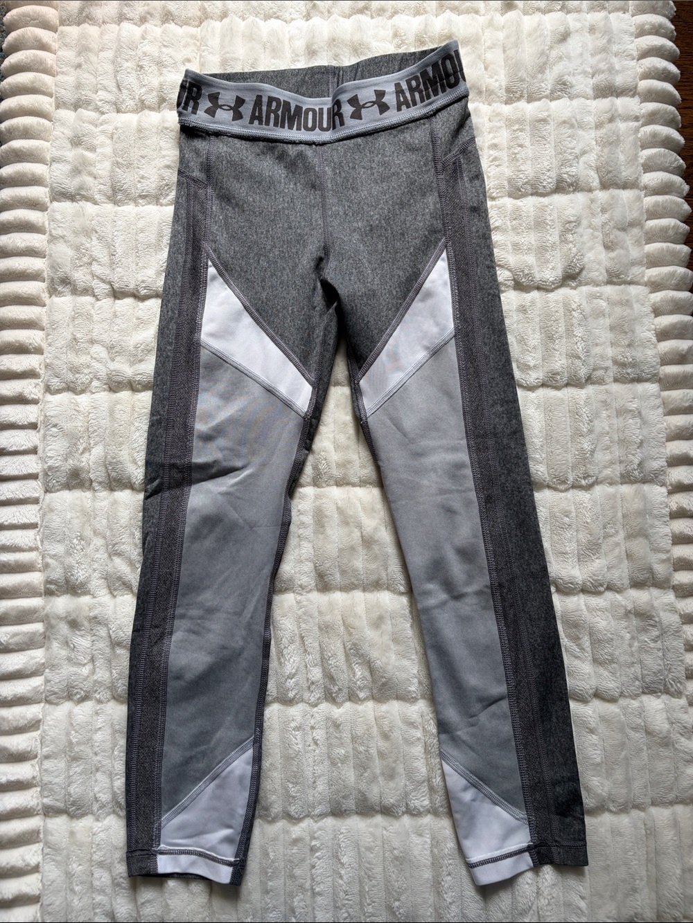 Under Armour Gray and White Performance Leggings